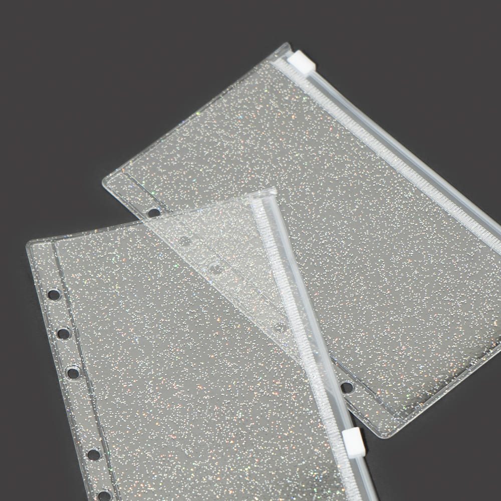 Archive 6Hole Glitter PVC Zipper-bag