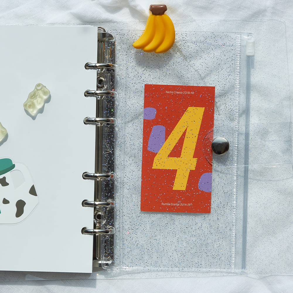 Archive 6Hole Glitter PVC Zipper-bag