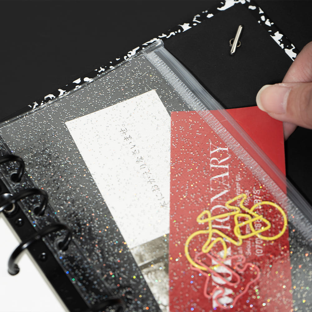 Archive 6Hole Glitter PVC Zipper-bag