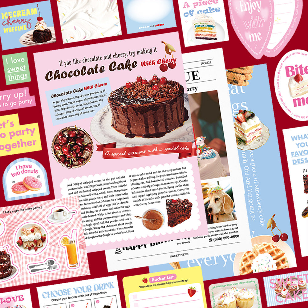Magazine Deco Pack (20 pcs) Vol.1 Dessert Party