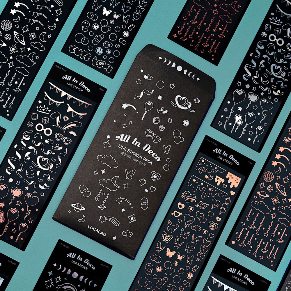 All In Deco Line Sticker Pack - 6 Piece Set