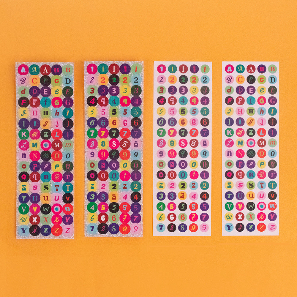 Retro Glitter Sticker Pack