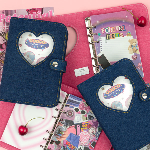 Forever Teens Archive Heart 6hole Denim Diary Pack